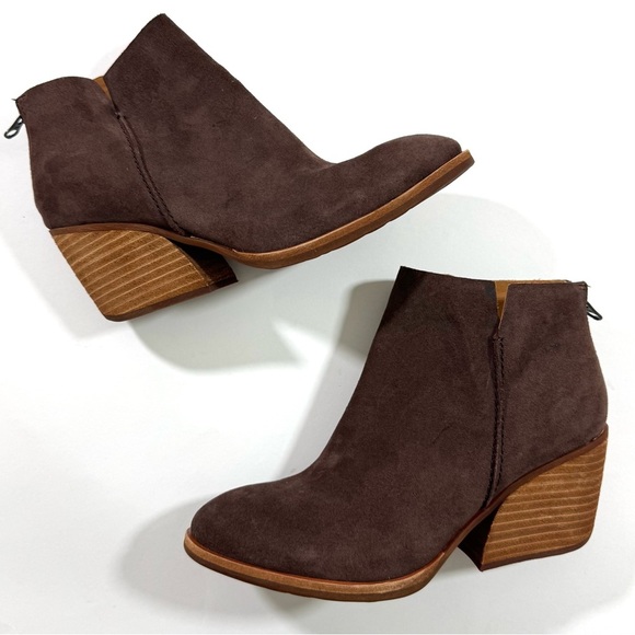 NWOB Kork Ease Chandra Leather Suede Bootie Ankle Boot Brown - Picture 2 of 8